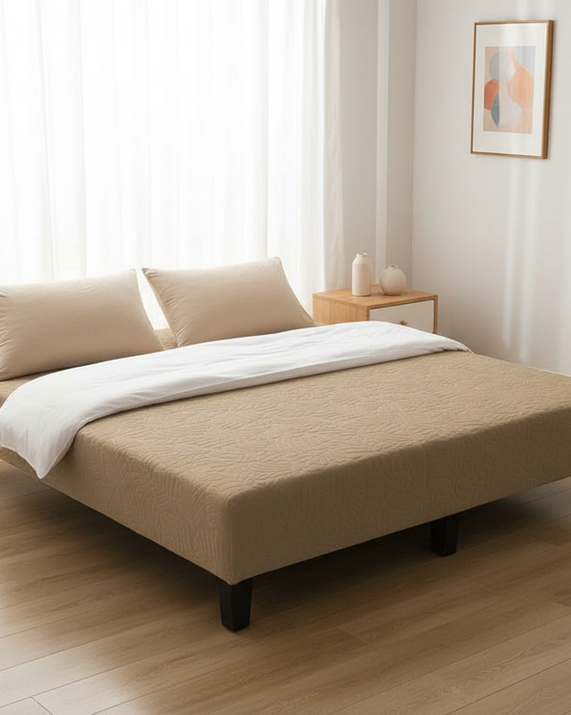 Housse de clic clac jacquard sable – Protection canapé convertible – Photo Variation 3