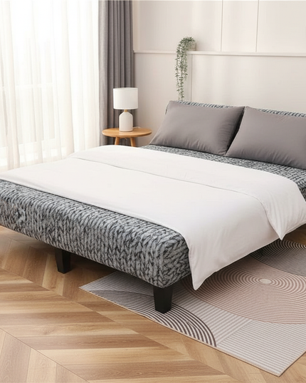 Housse de clic clac motif tricoté gris – Protection canapé convertible – Photo Variation 3