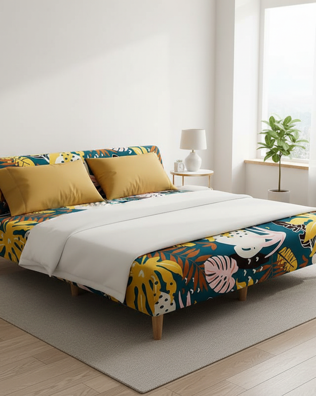 housse de clic clac fleurie – Protection canapé convertible – Photo Variation 3