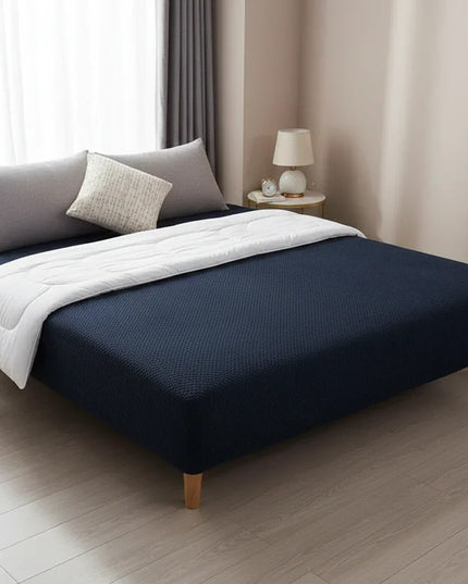 housse clic clac bleu pétrole – Protection canapé convertible – Photo Variation 3