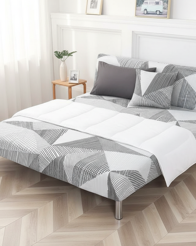 Housse de clic clac géométrique noir blanc – Protection canapé convertible – Photo Variation 3