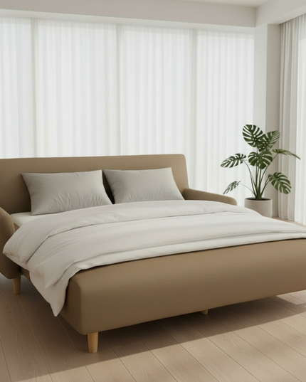 Housse de clic clac marron stretch déhoussable – Protection canapé convertible – Photo Variation 3