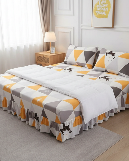 Housse de clic clac Triangles Cerf Jaune – Protection canapé convertible – Photo Variation 3