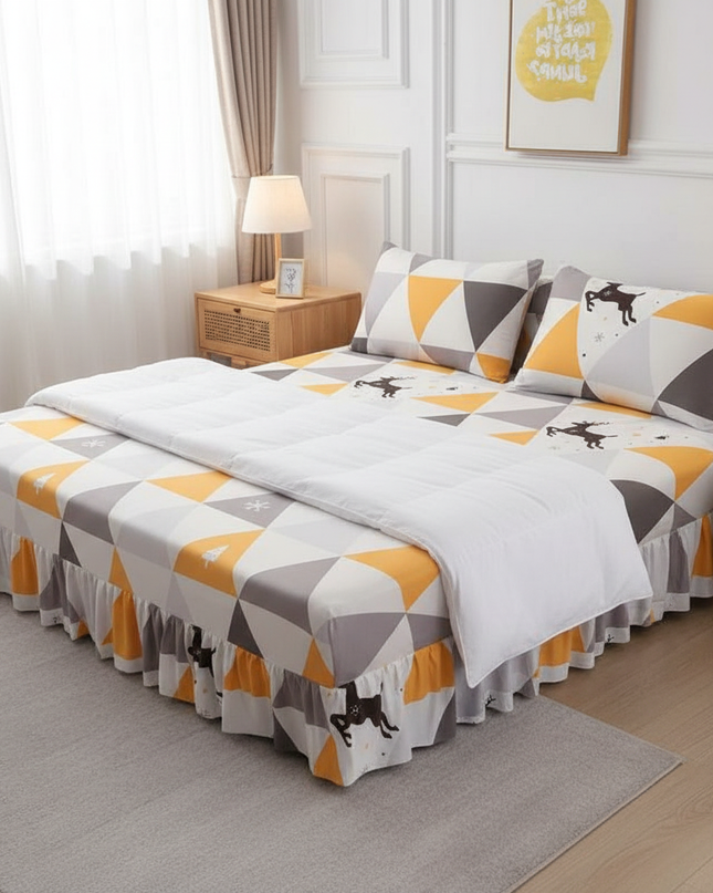 Housse de clic clac Triangles Cerf Jaune – Protection canapé convertible – Photo Variation 3