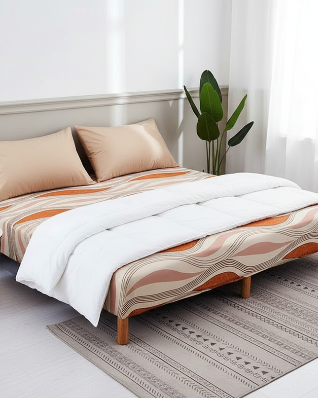 Housse de clic clac élastique motif vagues – Protection canapé convertible – Photo Variation 3