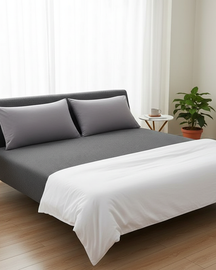 Housse de clic clac Jacquard Gris – Protection canapé convertible – Photo Variation 3