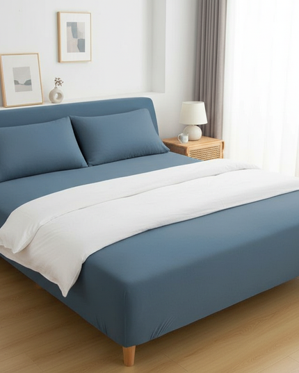 Housse de clic clac gris bleu extensible – Protection canapé convertible – Photo Variation 3