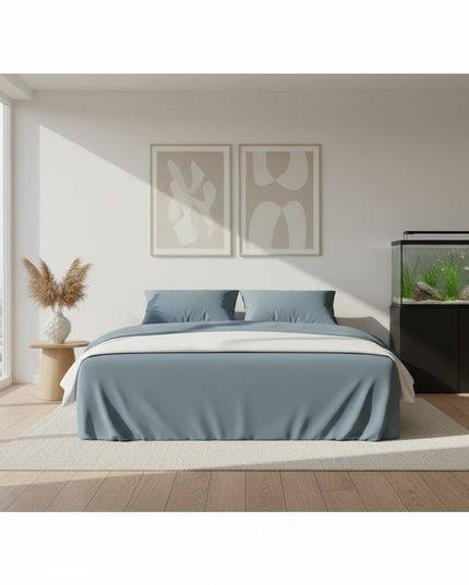 Housse de clic clac spandex extensible bleu gris – Protection canapé convertible – Photo Variation 3