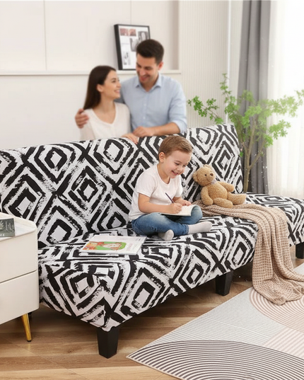 Housse de clic clac losanges noirs – Protection canapé convertible – Photo Variation 2