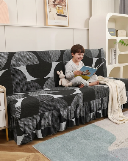 Housse de clic clac géométrique jupe lavable – Protection canapé convertible – Photo Variation 2
