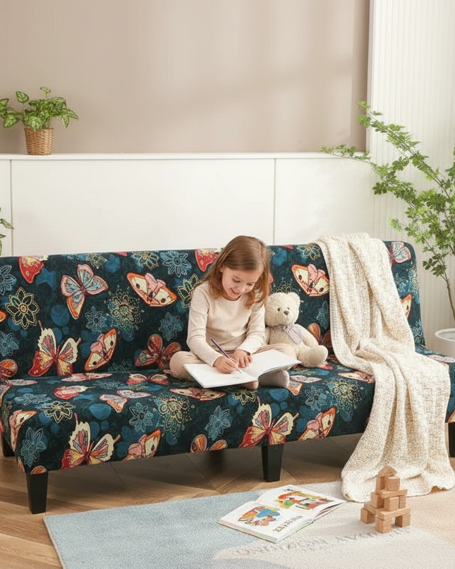 Housse de clic clac papillons colorés – Protection canapé convertible – Photo Variation 2