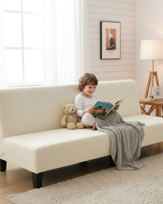 housse de clic clac blanc – Protection canapé convertible – Photo Variation 2