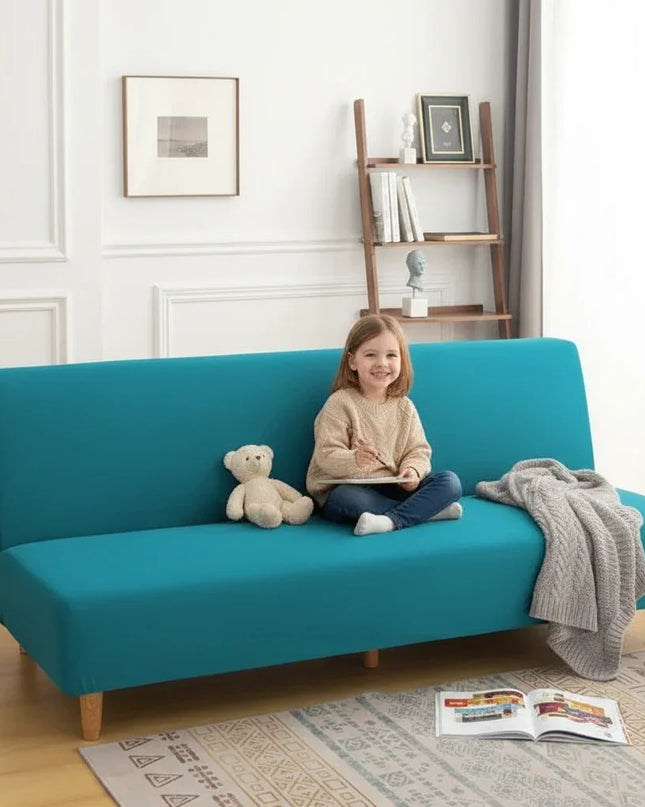 housse clic clac bleue – Protection canapé convertible – Photo Variation 2