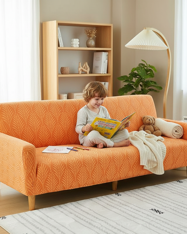 housse clic clac orange – Protection canapé convertible – Photo Variation 2