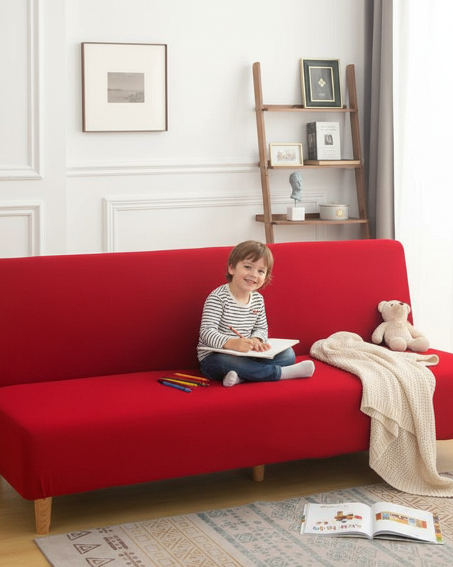 housse clic clac terracotta – Protection canapé convertible – Photo Variation 2