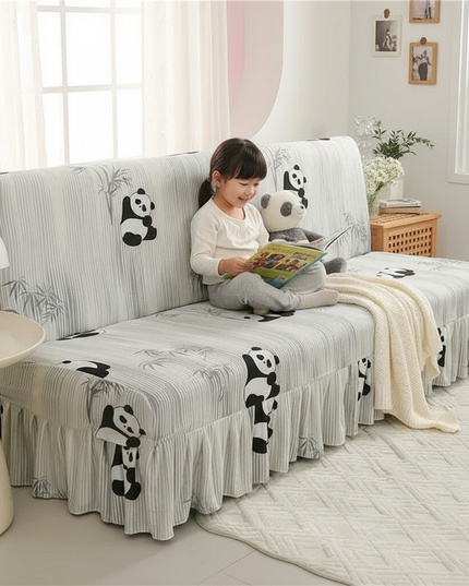 Housse de clic clac panda bambou jupe – Protection canapé convertible – Photo Variation 2