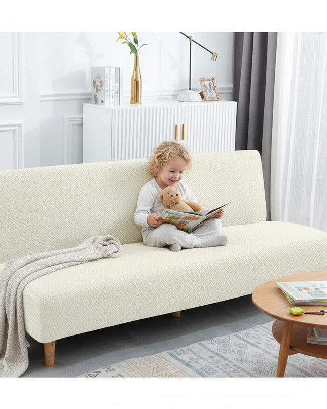 housse clic clac ecru – Protection canapé convertible – Photo Variation 2