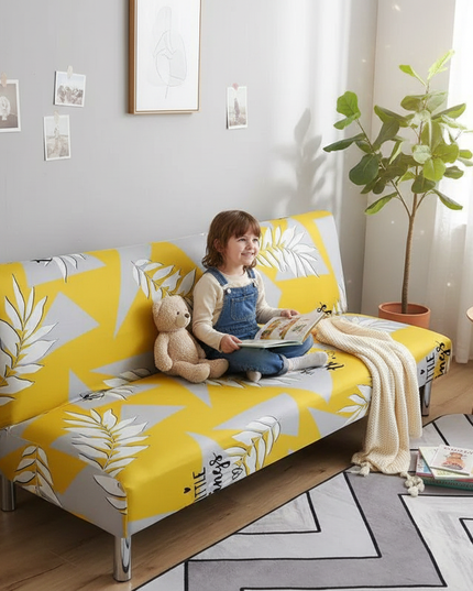 housse clic clac jaune – Protection canapé convertible – Photo Variation 2