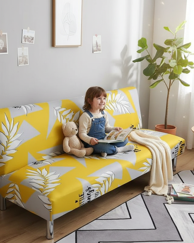 housse clic clac jaune – Protection canapé convertible – Photo Variation 2