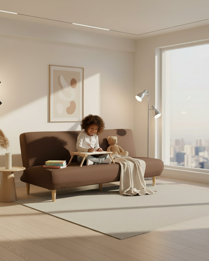 Housse de clic clac marron stretch – Protection canapé convertible – Photo Variation 2