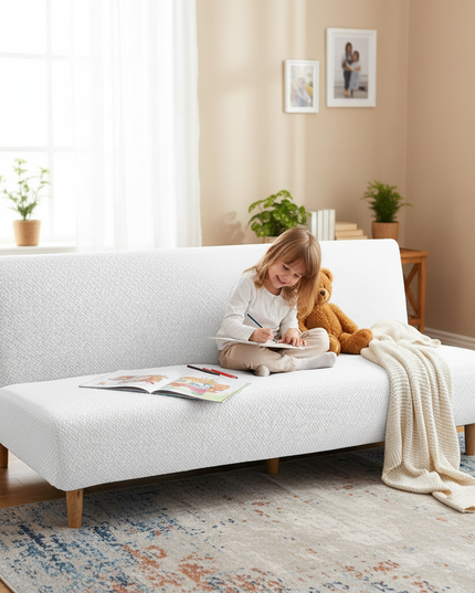 housse clic clac blanche – Protection canapé convertible – Photo Variation 2