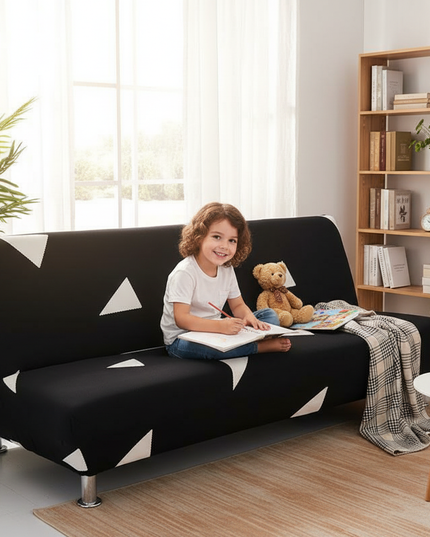 housse clic clac noir et blanc – Protection canapé convertible – Photo Variation 2