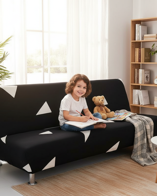 housse clic clac noir et blanc – Protection canapé convertible – Photo Variation 2
