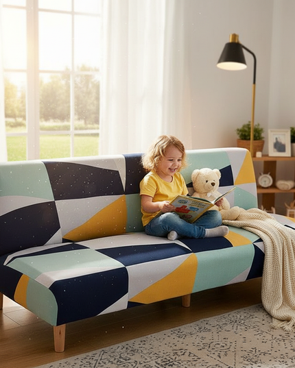Housse de clic clac Géométrique Multicolore – Protection canapé convertible – Photo Variation 2