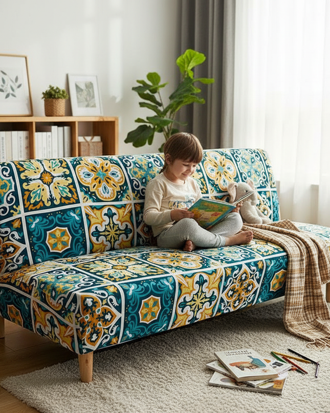 housse clic clac vintage – Protection canapé convertible – Photo Variation 2