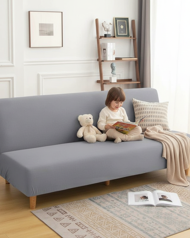 Housse de clic clac gris extensible – Protection canapé convertible – Photo Variation 2