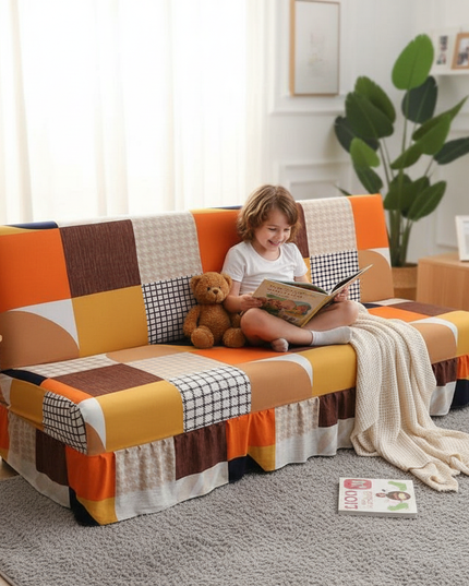 Housse de clic clac patchwork multicolore – Protection canapé convertible – Photo Variation 2