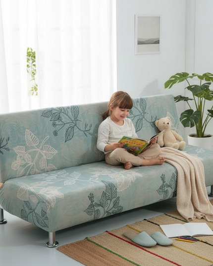 Housse de clic clac aqua feuillage – Protection canapé convertible – Photo Variation 2