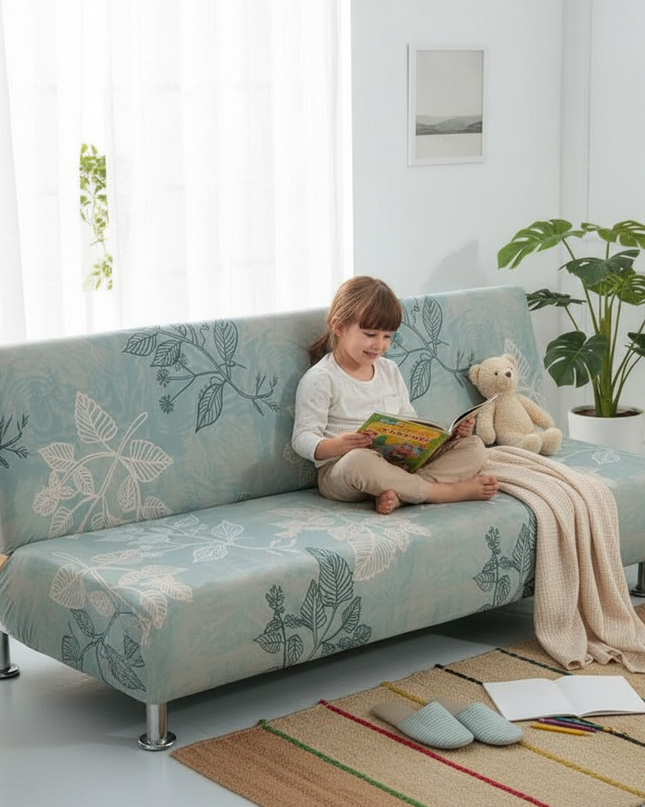 Housse de clic clac aqua feuillage – Protection canapé convertible – Photo Variation 2