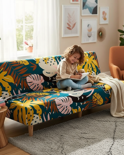 housse de clic clac fleurie – Protection canapé convertible – Photo Variation 2