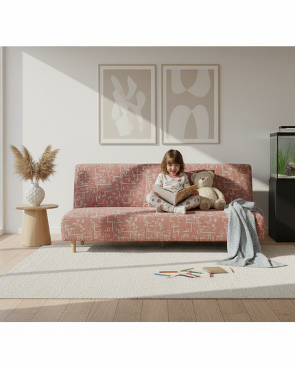 Housse de clic clac spandex extensible bleu gris – Protection canapé convertible – Photo Variation 2