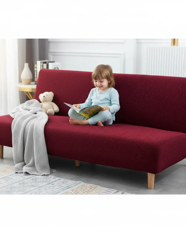 housse de clic clac bordeaux – Protection canapé convertible – Photo Variation 2