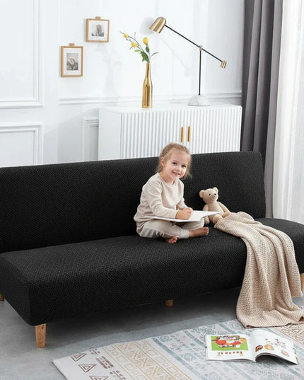 Housse de clic clac noire jacquard – Protection canapé convertible – Photo Variation 2