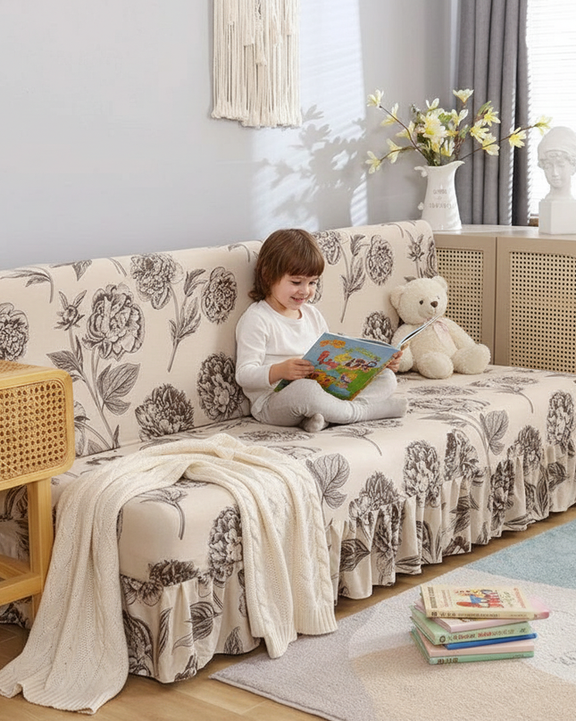 Housse de clic clac pivoines vintage – Protection canapé convertible – Photo Variation 2