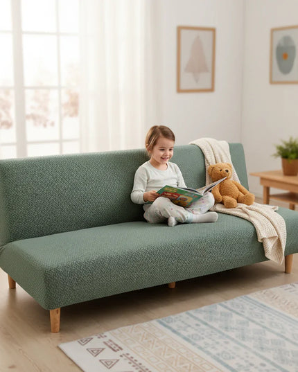 housse clic clac gris perle – Protection canapé convertible – Photo Variation 2