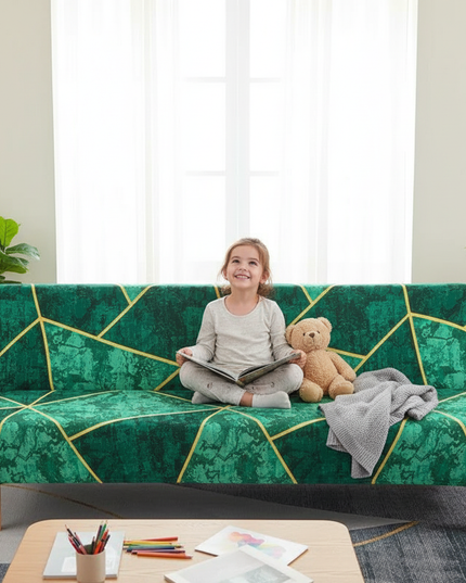 housse clic clac bicolore – Protection canapé convertible – Photo Variation 2