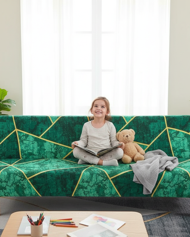 housse clic clac bicolore – Protection canapé convertible – Photo Variation 2