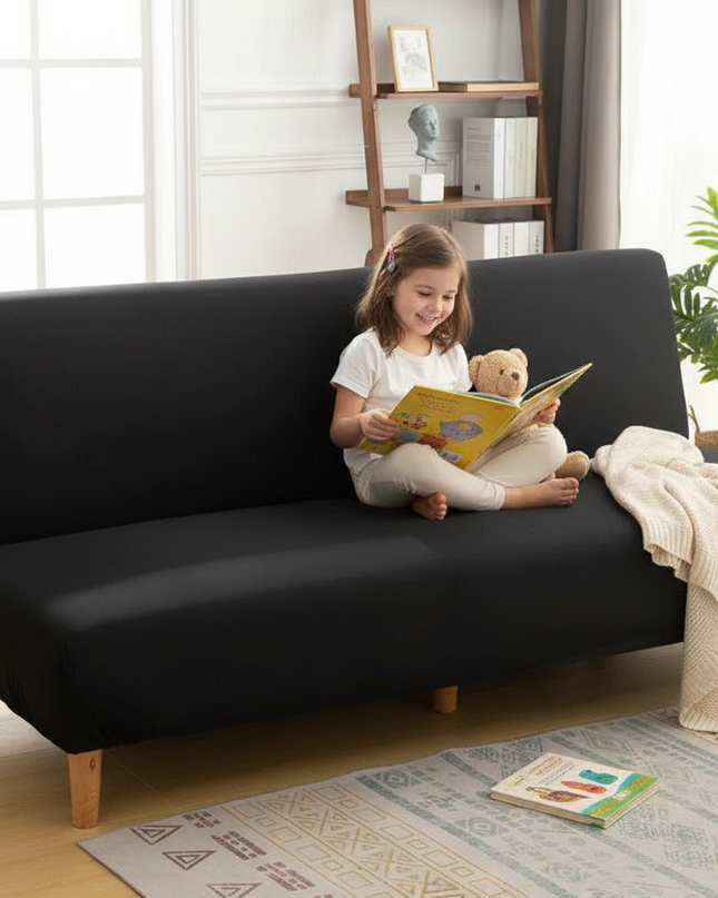 housse clic clac noire – Protection canapé convertible – Photo Variation 2