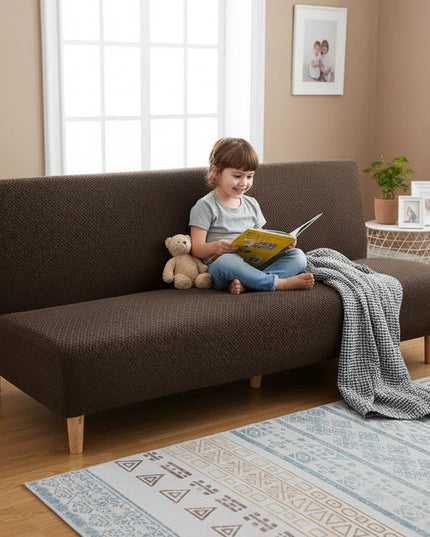 housse clic clac marron – Protection canapé convertible – Photo Variation 2