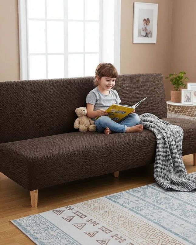 housse clic clac marron – Protection canapé convertible – Photo Variation 2