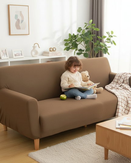 Housse de clic clac marron extensible – Protection canapé convertible – Photo Variation 2