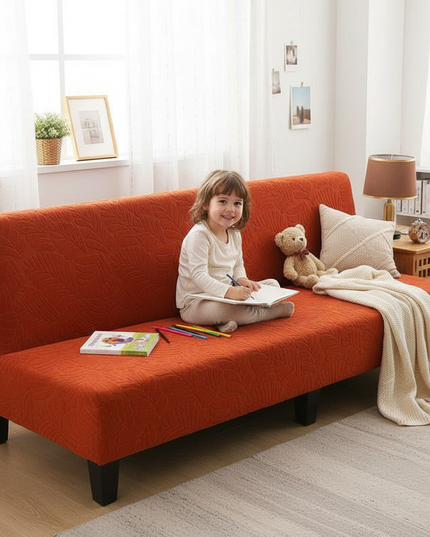 Housse de clic clac rouille feuillage – Protection canapé convertible – Photo Variation 2