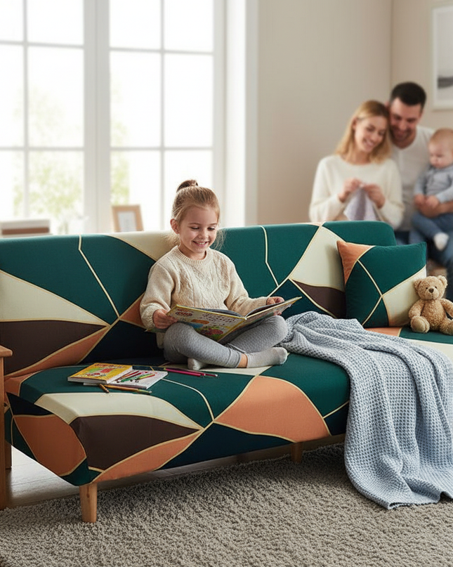Housse de clic clac Géométrique Élastique Moderne – Protection canapé convertible – Photo Variation 2