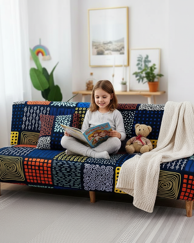 housse clic clac patchwork – Protection canapé convertible – Photo Variation 2