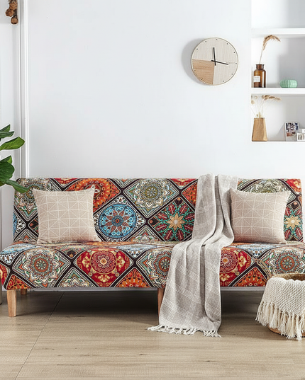 Housse de clic clac Mandalas Géométrique Multicolore – Protection canapé convertible – Photo Variation 1