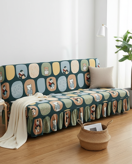 Housse de clic clac oursons vert canard – Protection canapé convertible – Photo Variation 1